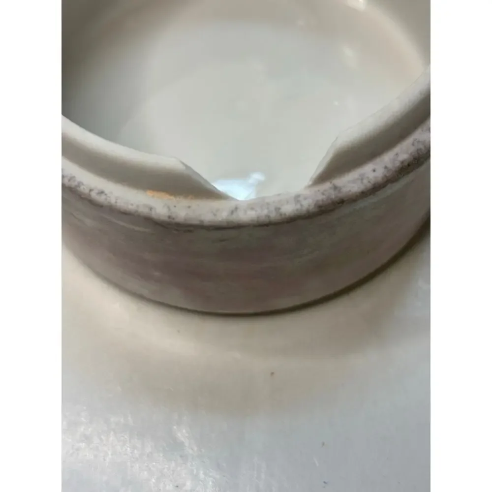 AS IS Porcelain Lidded Trinket Dish German Lusterware Applied Roses Powder Box